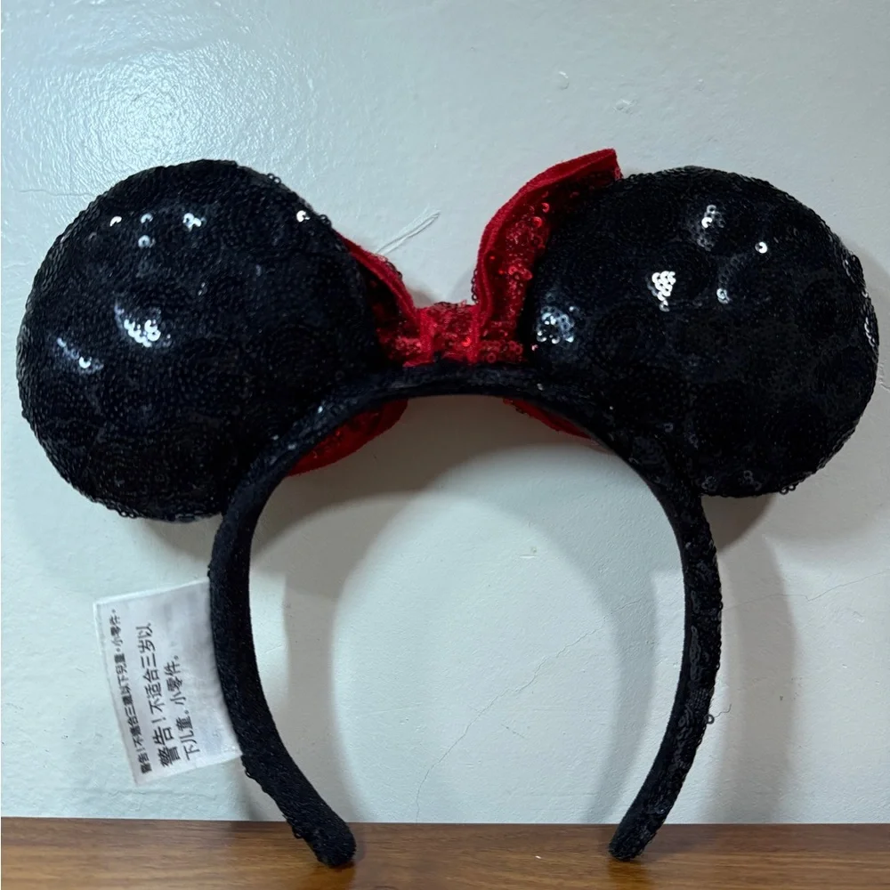 Disney Black and Red Sequin Mouse Ears Headband - Picture 2 of 2